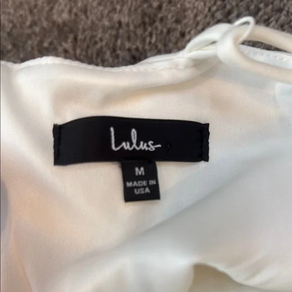 Lulus White Dress with Ruffle Hem - Picture 3 of 5